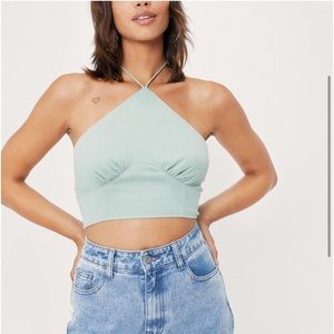 Nasty gal Halter Cup Detail Cropped Cami Top